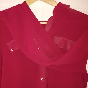 Maroon red Medium Women's Blouse